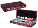 Beautiful Wooden Case Casino  Poker Chip Set