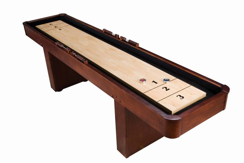 9' SHUFFLEBOARD TABLE BY LEVEL BEST W/ACCESSORIES 3 FINISHES TO CHOOSE FROM