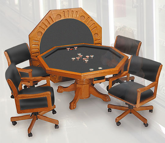 3 IN 1 BUMPER POOL POKER TABLE 4 CHAIR 54