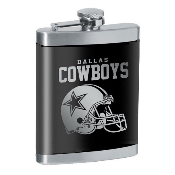 NFL DALLAS COWBOYS FLASK ~ 8oz. STAINLESS STEEL LASER ENGRAVED